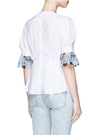 Back View - Click To Enlarge - PETER PILOTTO - Guipure lace pleated blouse