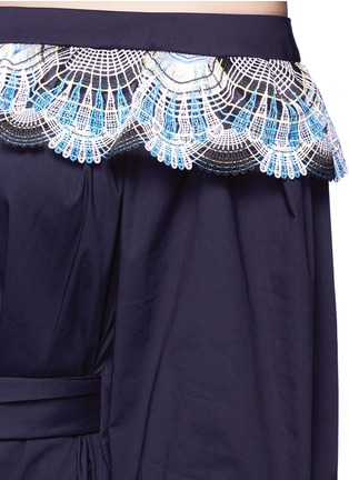 Detail View - Click To Enlarge - PETER PILOTTO - Deco lace belted off-shoulder dress