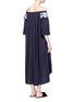Back View - Click To Enlarge - PETER PILOTTO - Deco lace belted off-shoulder dress