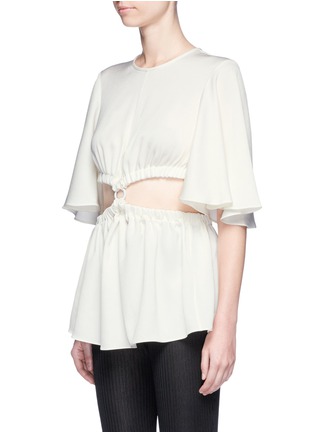 Front View - Click To Enlarge - ELLERY - 'Apocalyptic' cutout waist satin crepe top