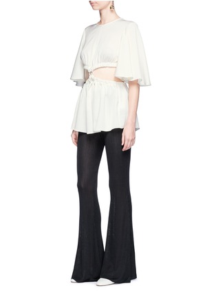 Figure View - Click To Enlarge - ELLERY - 'Apocalyptic' cutout waist satin crepe top