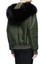 Back View - Click To Enlarge - MR & MRS ITALY - 'New York' raccoon hood trim mink fur bomber jacket