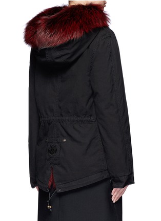 Back View - Click To Enlarge - MR & MRS ITALY - Fox trim hood sable fur mini parka