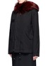 Front View - Click To Enlarge - MR & MRS ITALY - Fox trim hood sable fur mini parka