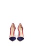 Front View - Click To Enlarge - GIANVITO ROSSI - 'Plexi' clear PVC piped suede pumps
