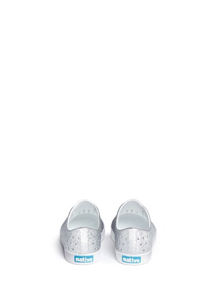 Back View - Click To Enlarge - NATIVE  - 'Jefferson' perforated glitter toddler slip-ons