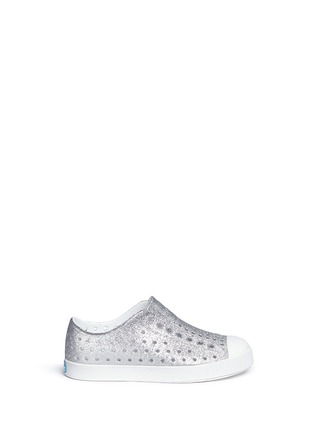 Main View - Click To Enlarge - NATIVE  - 'Jefferson' perforated glitter toddler slip-ons