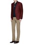 Figure View - Click To Enlarge - CANALI - Suede trim half zip wool sweater