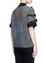 Back View - Click To Enlarge - OPENING CEREMONY - Stripe ruffle Merino wool blend boxy T-shirt
