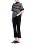 Figure View - Click To Enlarge - OPENING CEREMONY - Stripe ruffle Merino wool blend boxy T-shirt