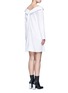 Back View - Click To Enlarge - OPENING CEREMONY - Wide collar oversize sateen shirt dress