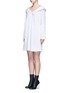Figure View - Click To Enlarge - OPENING CEREMONY - Wide collar oversize sateen shirt dress