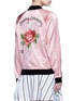 Back View - Click To Enlarge - OPENING CEREMONY - Reversible floral embroidery silk varsity jacket