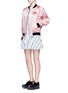 Figure View - Click To Enlarge - OPENING CEREMONY - Reversible floral embroidery silk varsity jacket