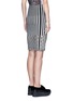Back View - Click To Enlarge - OPENING CEREMONY - Perforated stripe Merino wool blend pencil skirt
