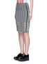 Front View - Click To Enlarge - OPENING CEREMONY - Perforated stripe Merino wool blend pencil skirt