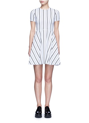 Main View - Click To Enlarge - OPENING CEREMONY - Stripe jacquard skater dress