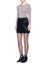 Figure View - Click To Enlarge - ALEXANDER WANG - Leather adjuster zip skirt