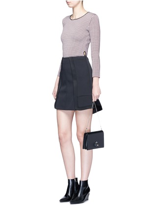 Figure View - Click To Enlarge - ALEXANDER WANG - Quilted edge peplum skirt