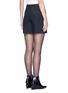 Back View - Click To Enlarge - ALEXANDER WANG - Pleated front tailored wool blend shorts