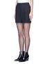 Front View - Click To Enlarge - ALEXANDER WANG - Pleated front tailored wool blend shorts