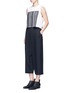 Figure View - Click To Enlarge - ALEXANDER WANG - Pleated front cropped wool blend pants