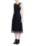 Front View - Click To Enlarge - ALEXANDER WANG - Grommet border A-line dress