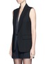 Front View - Click To Enlarge - ALEXANDER WANG - Double layer satin collar tuxedo vest