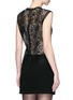 Back View - Click To Enlarge - ALEXANDER WANG - Leather trim sleeveless mesh lace top
