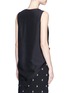 Back View - Click To Enlarge - ALEXANDER WANG - Crepe panel drape front silk top