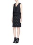 Figure View - Click To Enlarge - ALEXANDER WANG - Crepe panel drape front silk top