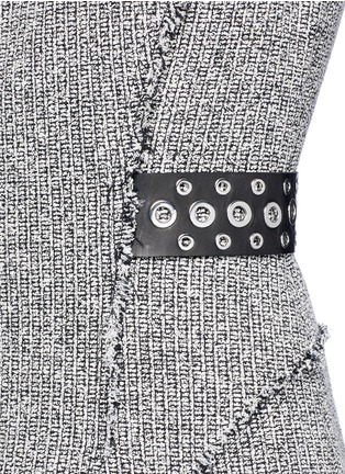Detail View - Click To Enlarge - ALEXANDER WANG - Grommet belt tweed peplum dress