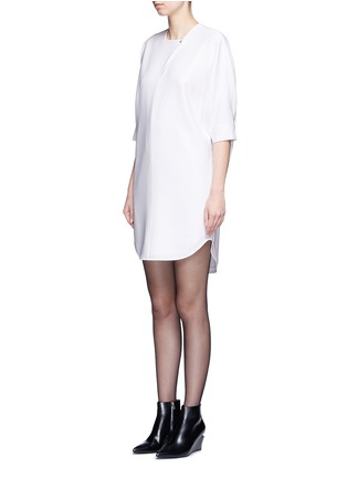 Front View - Click To Enlarge - ALEXANDER WANG - Keyhole front shirt tail dress