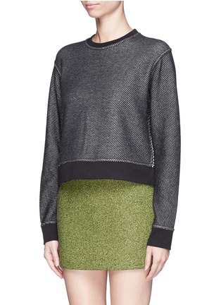 Front View - Click To Enlarge - T BY ALEXANDER WANG - Exposed seam cropped sweatshirt