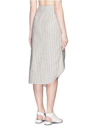 Back View - Click To Enlarge - 3.1 PHILLIP LIM - Ruffle linen pinstripe skirt