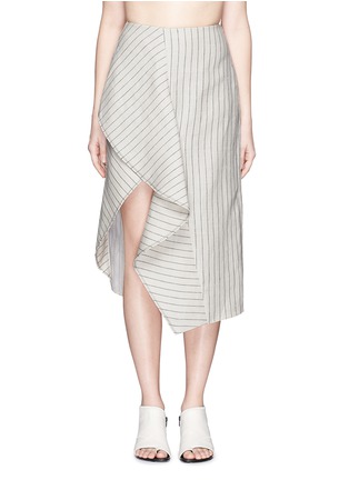 Main View - Click To Enlarge - 3.1 PHILLIP LIM - Ruffle linen pinstripe skirt