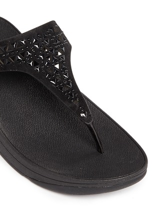 Detail View - Click To Enlarge - FITFLOP - "Carmel' dome stud lasercut suede flip flops
