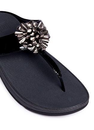 Detail View - Click To Enlarge - FITFLOP - 'Blossom II' beaded floral cluster patent flip flops