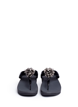 Front View - Click To Enlarge - FITFLOP - 'Blossom II' beaded floral cluster patent flip flops