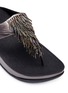 Detail View - Click To Enlarge - FITFLOP - 'Cha Cha' beaded fringe lizard embossed leather flip flops