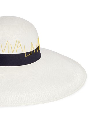 Detail View - Click To Enlarge - SENSI STUDIO - 'The Lady Ibiza' Viva La Vida Panama straw capeline hat