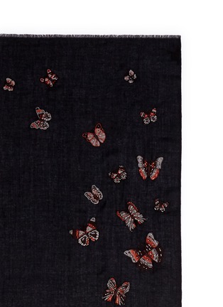 Detail View - Click To Enlarge - JANAVI - 'Butterfly Futter' embroidery cashmere scarf