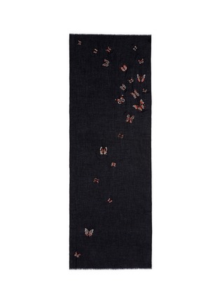 Main View - Click To Enlarge - JANAVI - 'Butterfly Futter' embroidery cashmere scarf