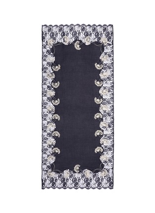 Main View - Click To Enlarge - JANAVI - Petal flower embroidery lace cashmere scarf