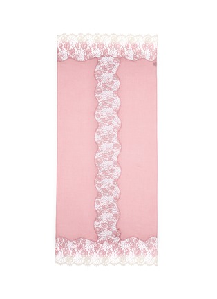 Main View - Click To Enlarge - JANAVI - Ombré Chantilly lace insert cashmere scarf