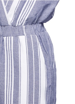 Detail View - Click To Enlarge - KOZA - 'Merry' variegated herringbone stripe jumpsuit