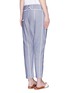 Back View - Click To Enlarge - KOZA - 'Brooke' fold-down waist pinstripe cropped pants