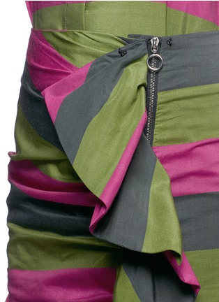Detail View - Click To Enlarge - ISA ARFEN - Contrast stripe ruffle trim skirt