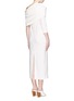 Back View - Click To Enlarge - ISA ARFEN - One sleeve knot linen midi dress