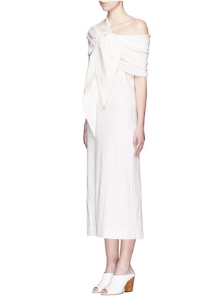 Figure View - Click To Enlarge - ISA ARFEN - One sleeve knot linen midi dress
